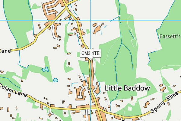 CM3 4TE map - OS VectorMap District (Ordnance Survey)