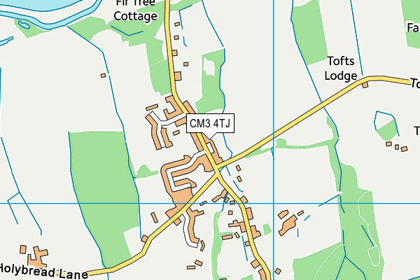 CM3 4TJ map - OS VectorMap District (Ordnance Survey)