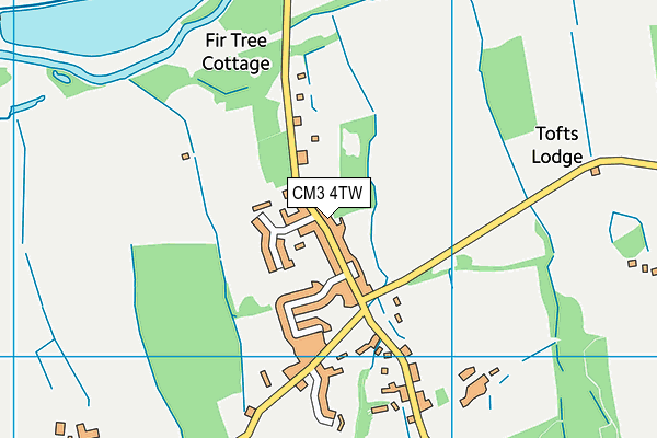CM3 4TW map - OS VectorMap District (Ordnance Survey)