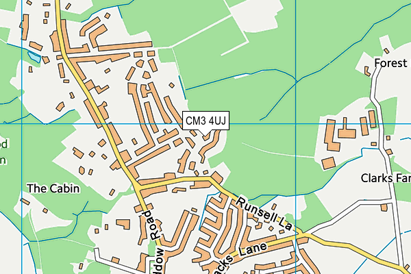 CM3 4UJ map - OS VectorMap District (Ordnance Survey)