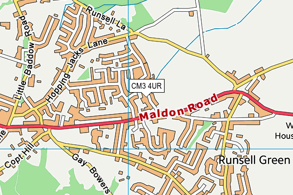 CM3 4UR map - OS VectorMap District (Ordnance Survey)