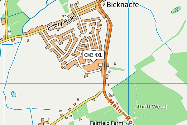 CM3 4XL map - OS VectorMap District (Ordnance Survey)
