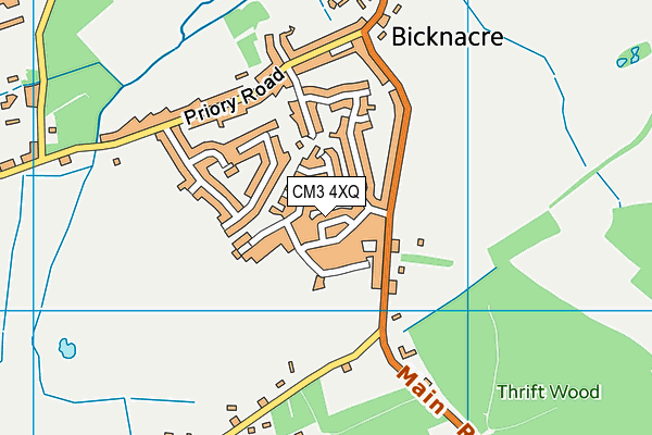CM3 4XQ map - OS VectorMap District (Ordnance Survey)