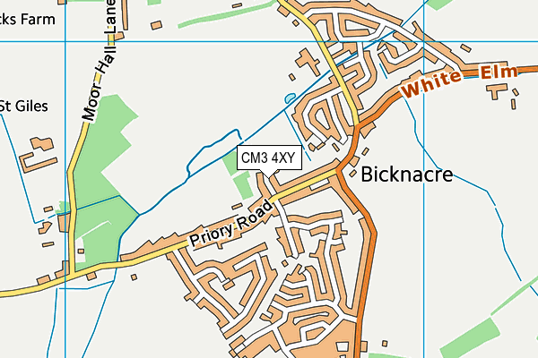CM3 4XY map - OS VectorMap District (Ordnance Survey)