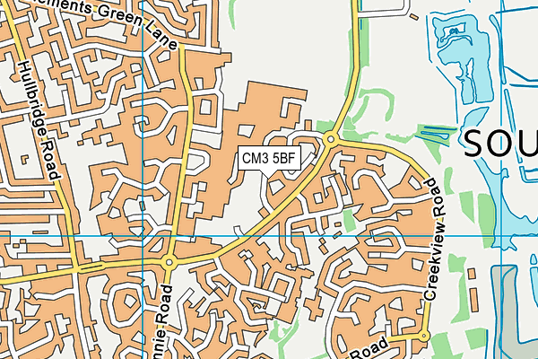 CM3 5BF map - OS VectorMap District (Ordnance Survey)