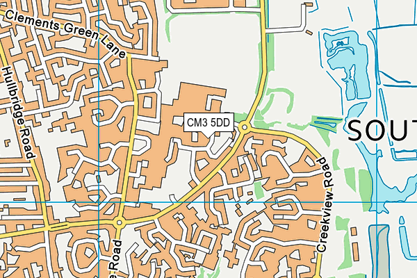 CM3 5DD map - OS VectorMap District (Ordnance Survey)