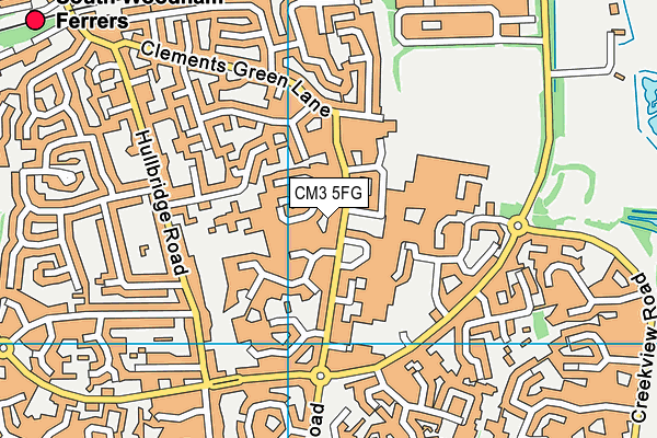 CM3 5FG map - OS VectorMap District (Ordnance Survey)