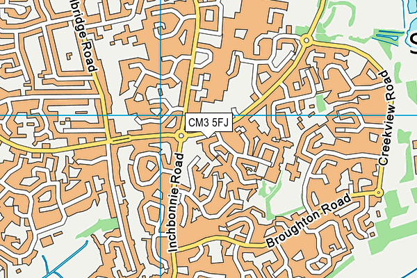 CM3 5FJ map - OS VectorMap District (Ordnance Survey)