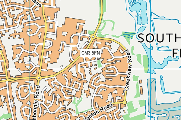CM3 5FN map - OS VectorMap District (Ordnance Survey)