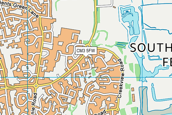 CM3 5FW map - OS VectorMap District (Ordnance Survey)