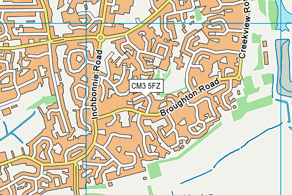 CM3 5FZ map - OS VectorMap District (Ordnance Survey)