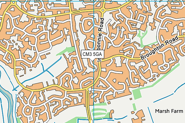 CM3 5GA map - OS VectorMap District (Ordnance Survey)
