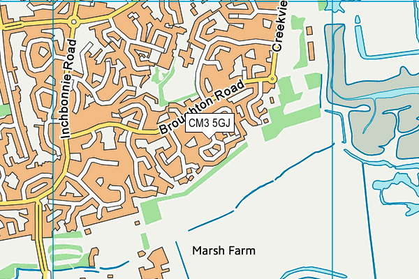 CM3 5GJ map - OS VectorMap District (Ordnance Survey)