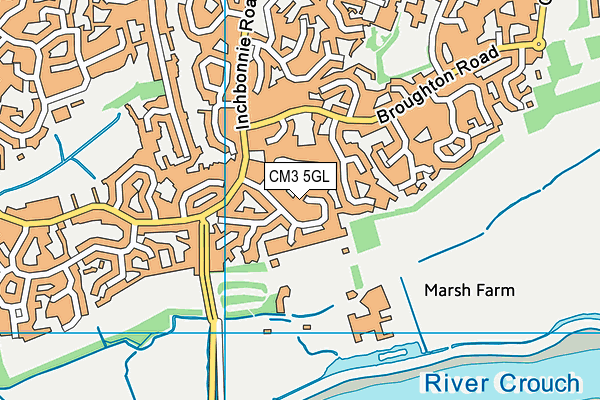 CM3 5GL map - OS VectorMap District (Ordnance Survey)