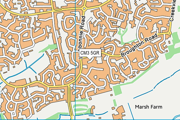 CM3 5GR map - OS VectorMap District (Ordnance Survey)