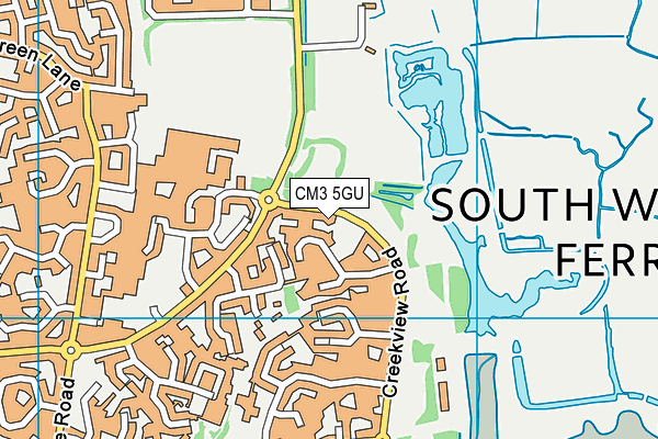 CM3 5GU map - OS VectorMap District (Ordnance Survey)