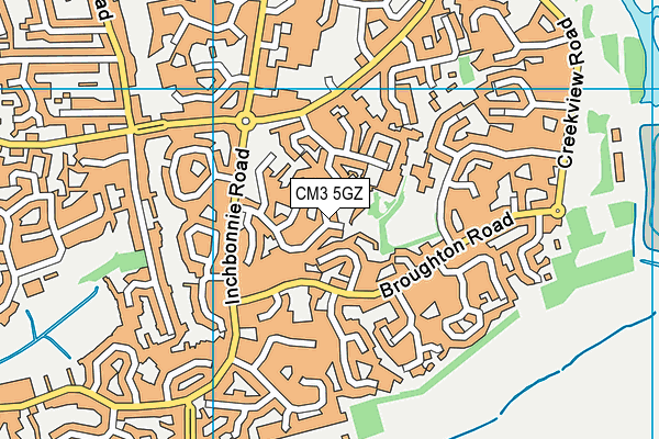 CM3 5GZ map - OS VectorMap District (Ordnance Survey)