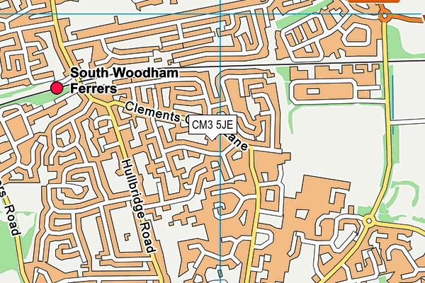 CM3 5JE map - OS VectorMap District (Ordnance Survey)
