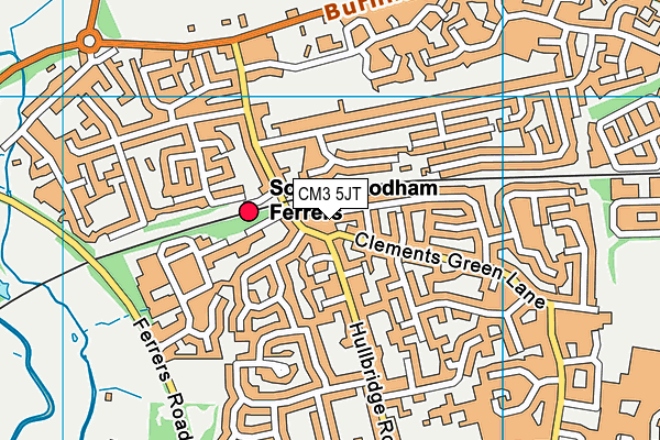 CM3 5JT map - OS VectorMap District (Ordnance Survey)