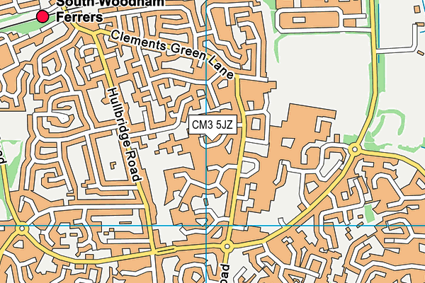 CM3 5JZ map - OS VectorMap District (Ordnance Survey)