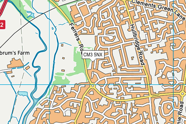CM3 5NX map - OS VectorMap District (Ordnance Survey)