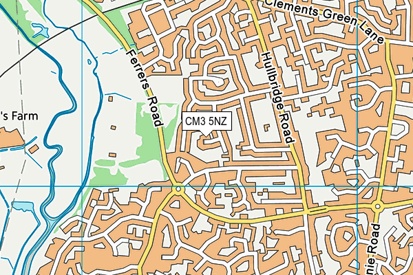 CM3 5NZ map - OS VectorMap District (Ordnance Survey)