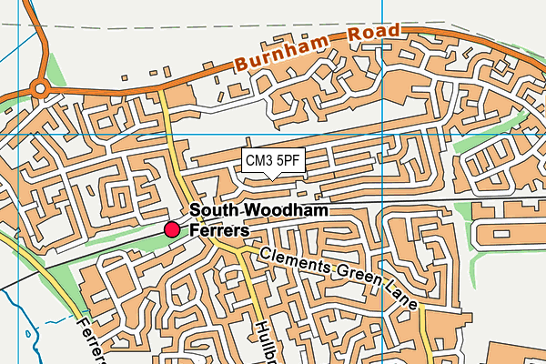 CM3 5PF map - OS VectorMap District (Ordnance Survey)