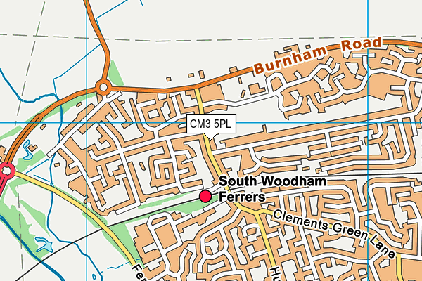 South Woodham Playing Field map (CM3 5PL) - OS VectorMap District (Ordnance Survey)