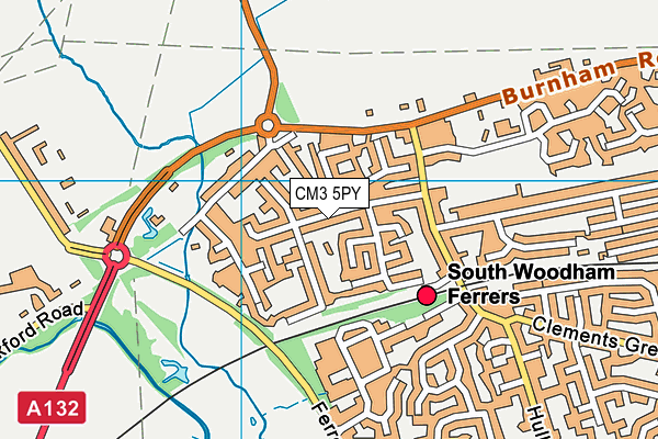CM3 5PY map - OS VectorMap District (Ordnance Survey)