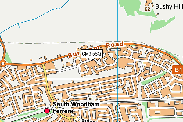 CM3 5SQ map - OS VectorMap District (Ordnance Survey)