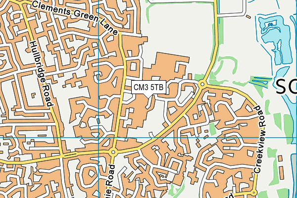 CM3 5TB map - OS VectorMap District (Ordnance Survey)
