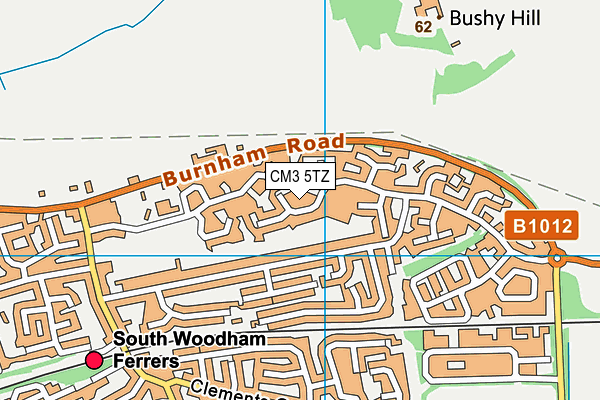 CM3 5TZ map - OS VectorMap District (Ordnance Survey)