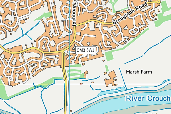 CM3 5WJ map - OS VectorMap District (Ordnance Survey)