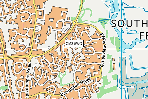 CM3 5WQ map - OS VectorMap District (Ordnance Survey)