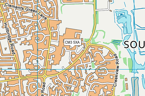 CM3 5XA map - OS VectorMap District (Ordnance Survey)
