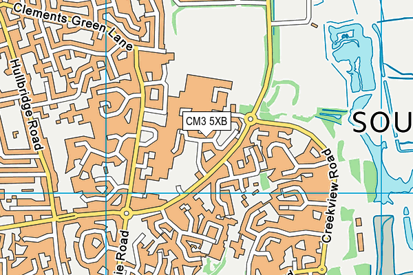 CM3 5XB map - OS VectorMap District (Ordnance Survey)