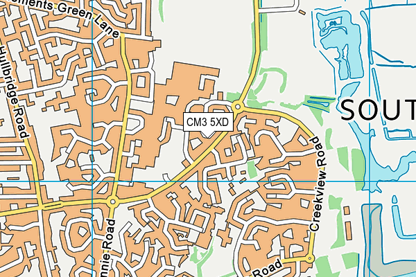 CM3 5XD map - OS VectorMap District (Ordnance Survey)
