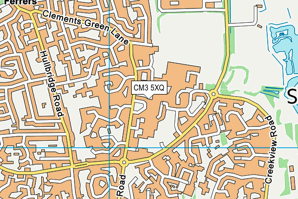CM3 5XQ map - OS VectorMap District (Ordnance Survey)