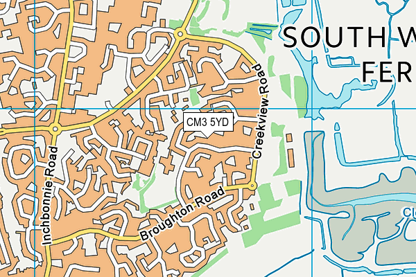 CM3 5YD map - OS VectorMap District (Ordnance Survey)