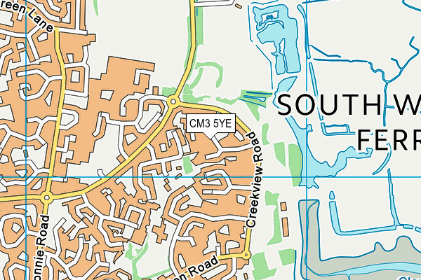 CM3 5YE map - OS VectorMap District (Ordnance Survey)