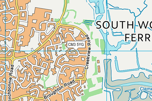 CM3 5YG map - OS VectorMap District (Ordnance Survey)