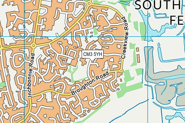 CM3 5YH map - OS VectorMap District (Ordnance Survey)
