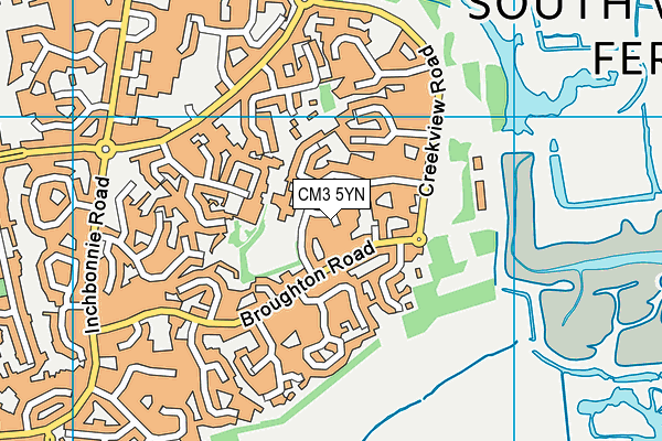 CM3 5YN map - OS VectorMap District (Ordnance Survey)