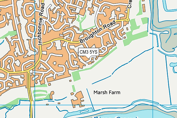 CM3 5YS map - OS VectorMap District (Ordnance Survey)