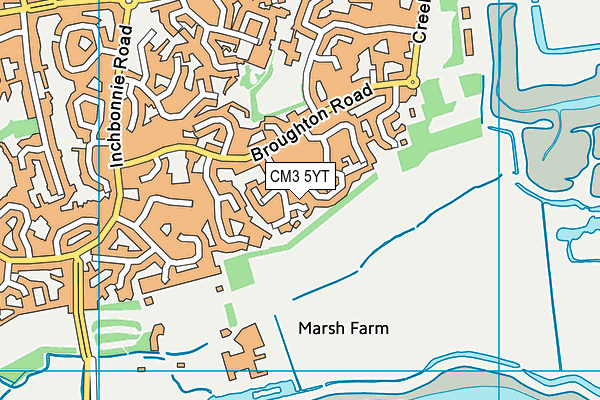 CM3 5YT map - OS VectorMap District (Ordnance Survey)