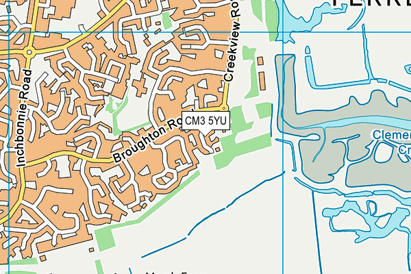 CM3 5YU map - OS VectorMap District (Ordnance Survey)