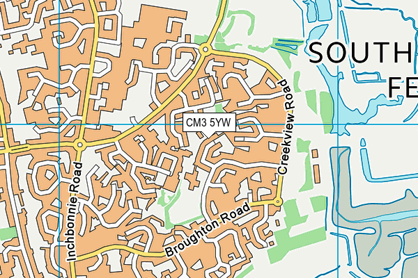 CM3 5YW map - OS VectorMap District (Ordnance Survey)