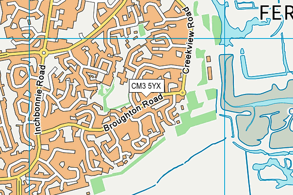 CM3 5YX map - OS VectorMap District (Ordnance Survey)