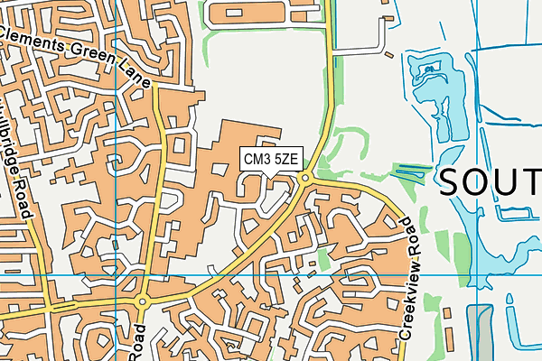 CM3 5ZE map - OS VectorMap District (Ordnance Survey)