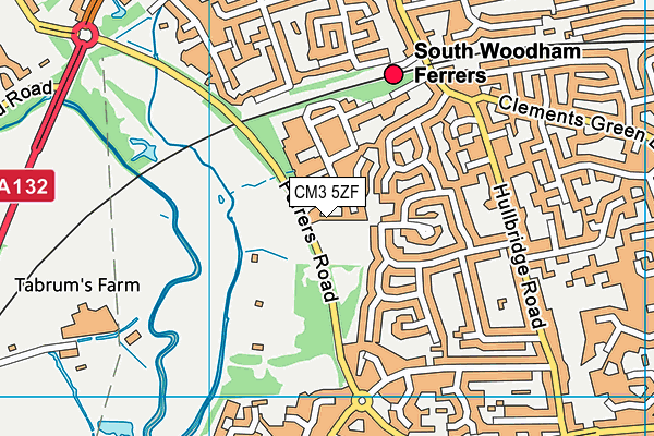 CM3 5ZF map - OS VectorMap District (Ordnance Survey)